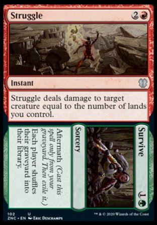 (102) Magic The Gathering Commander: Zendikar Rising Single: Struggle // Survive  Uncommon