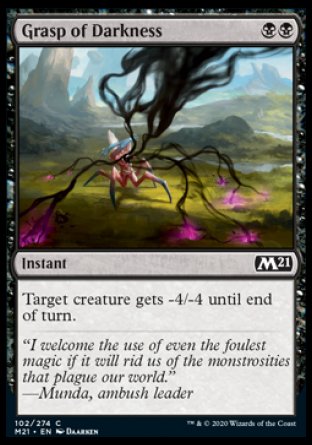 (102) Magic The Gathering Core 2021 Single: Grasp of Darkness Holo Common