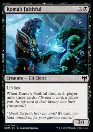 (102/285) Magic The Gathering Kaldheim Single: Koma's Faithful  Common