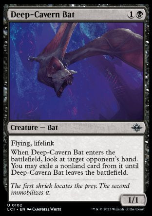 (102) Magic The Gathering The Lost Caverns of Ixalan Single: Deep-Cavern Bat Holo Uncommon