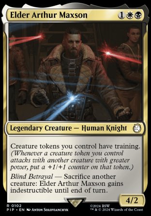(102) Magic The Gathering Universes Beyond: Fallout Single: Elder Arthur Maxson  Holo Rare