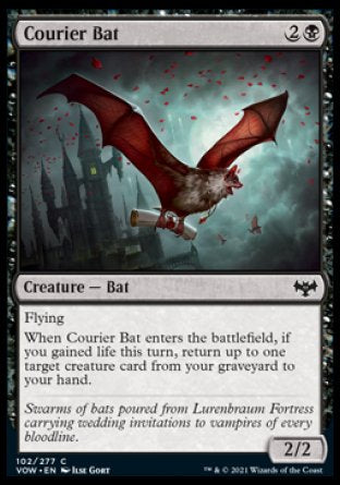 (102) Magic The Gathering Innistrad: Crimson Vow Single: Courier Bat Holo Common