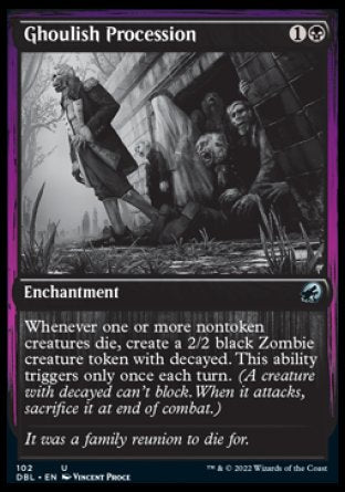 (102) Magic The Gathering Innistrad: Double Feature Single: Ghoulish Procession  Uncommon