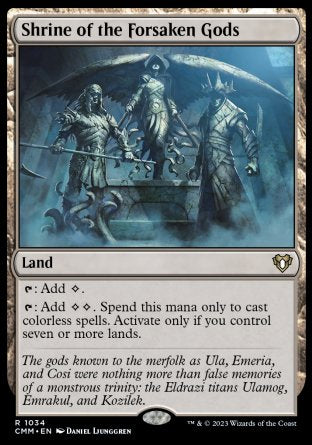 (1034) Magic The Gathering Commander Masters: Extras Single: Shrine of the Forsaken Gods  Rare
