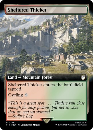 (1036) Magic The Gathering Universes Beyond: Fallout: Extras Single: Sheltered Thicket (V.3)  Holo Rare
