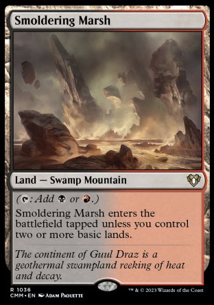 (1036) Magic The Gathering Commander Masters: Extras Single: Smoldering Marsh  Rare