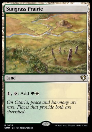 (1037) Magic The Gathering Commander Masters: Extras Single: Sungrass Prairie  Rare