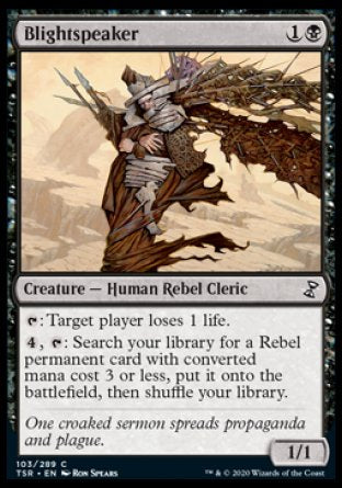 (103/289) Magic The Gathering Time Spiral Remastered Single: Blightspeaker  Common