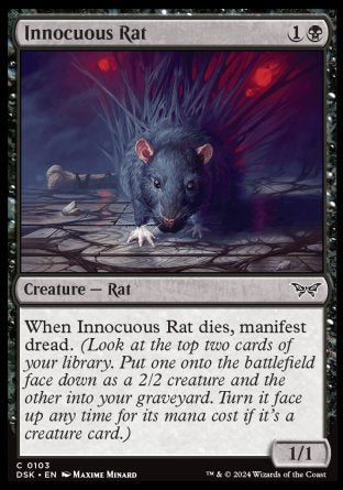 (103) Magic The Gathering Duskmourn: House of Horror Single: Innocuous Rat Holo Common