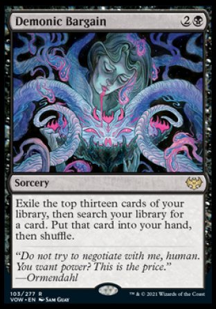 (103) Magic The Gathering Innistrad: Crimson Vow Single: Demonic Bargain Holo Rare