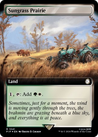 (1041) Magic The Gathering Universes Beyond: Fallout: Extras Single: Sungrass Prairie (V.3)  Rare