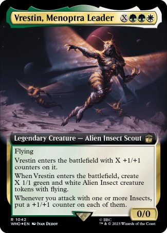 (1042) Magic The Gathering Universes Beyond: Doctor Who: Extras Single: Vrestin, Menoptra Leader (V.3) Holo Rare