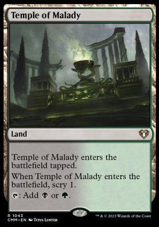 (1043) Magic The Gathering Commander Masters: Extras Single: Temple of Malady  Rare