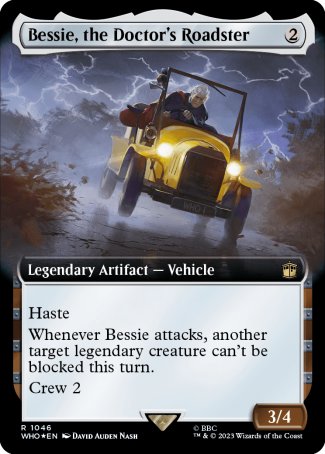 (1046) Magic The Gathering Universes Beyond: Doctor Who: Extras Single: Bessie, the Doctor's Roadster (V.3) Holo Rare