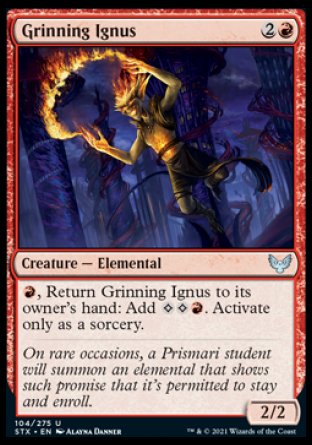 (104) Magic The Gathering Strixhaven: School of Mages Single: Grinning Ignus Holo Uncommon