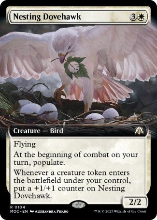 (104) Magic The Gathering Commander: March of the Machine: Extras Single: Nesting Dovehawk  Rare