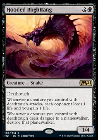 (104) Magic The Gathering Core 2021: Promos Single: Hooded Blightfang (V.2)  Rare