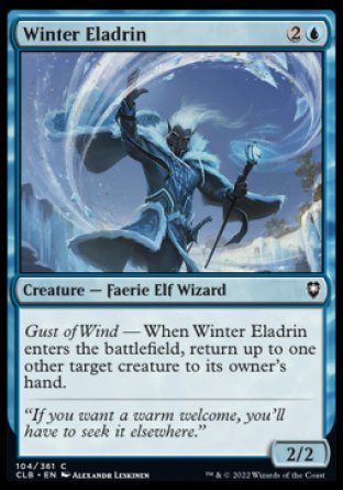 (104) Magic The Gathering Commander Legends: Battle for Baldur's Gate Single: Winter Eladrin Holo Common