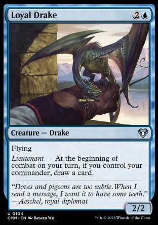 (104) Magic The Gathering Commander Masters Single: Loyal Drake Holo Uncommon