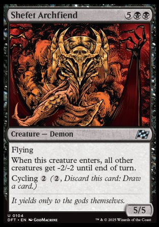 (104) Magic The Gathering Aetherdrift Single: Shefet Archfiend Holo Uncommon