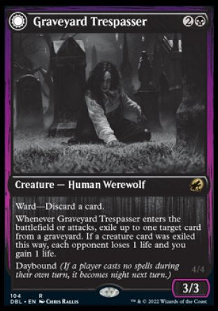 (104) Magic The Gathering Innistrad: Double Feature Single: Graveyard Trespasser // Graveyard Glutton  Rare