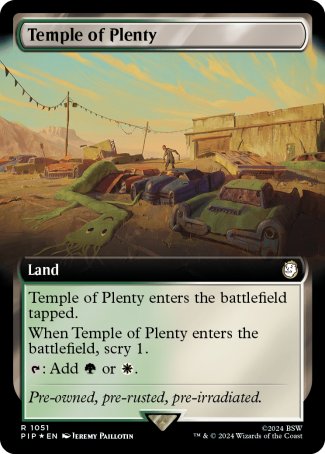 (1051) Magic The Gathering Universes Beyond: Fallout: Extras Single: Temple of Plenty (V.3)  Holo Rare