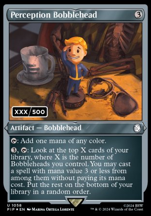 (1058) Magic The Gathering Universes Beyond: Fallout: Extras Single: Perception Bobblehead (V.2)  Holo Uncommon