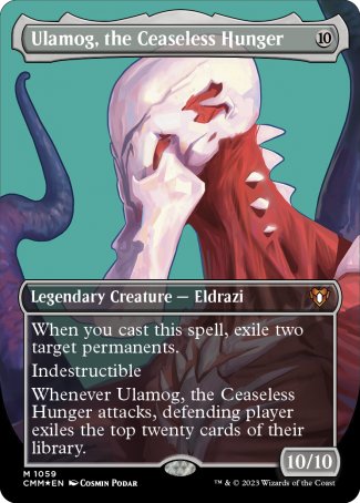 (1059) Magic The Gathering Commander Masters: Extras Single: Ulamog, the Ceaseless Hunger (V.3) Holo Mythic