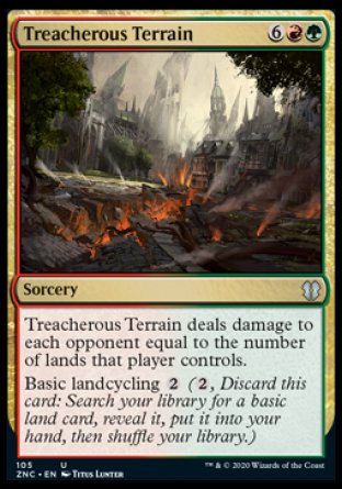 (105) Magic The Gathering Commander: Zendikar Rising Single: Treacherous Terrain  Uncommon