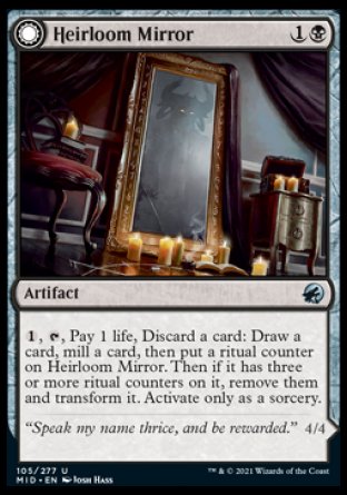 (105) Magic The Gathering Innistrad: Midnight Hunt Single: Heirloom Mirror // Inherited Fiend Holo Uncommon