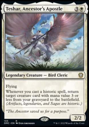 (105) Magic The Gathering Commander: Dominaria United Single: Teshar, Ancestor's Apostle  Rare