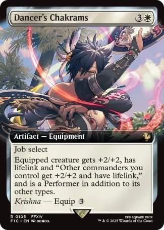 (105) Magic The Gathering Commander: Magic: The Gathering - FINAL FANTASY: Extras Single: Dancer's Chakrams  Rare