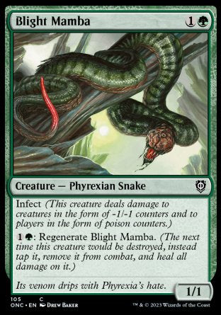 (105) Magic The Gathering Commander: Phyrexia: All Will Be One Single: Blight Mamba  Common