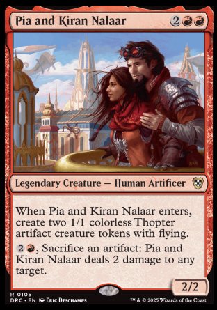 (105) Magic The Gathering Commander: Aetherdrift Single: Pia and Kiran Nalaar  Rare