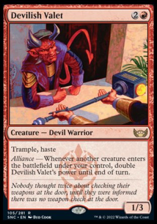 (105) Magic The Gathering Streets of New Capenna Single: Devilish Valet  Rare