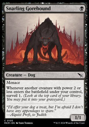 (105) Magic The Gathering Murders at Karlov Manor Single: Snarling Gorehound  Common