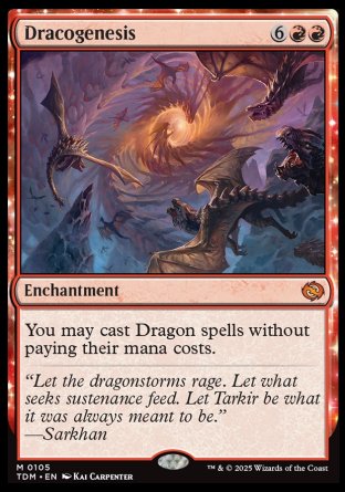 (105) Magic The Gathering Tarkir: Dragonstorm: Promos Single: Dracogenesis (V.1)  Holo Mythic