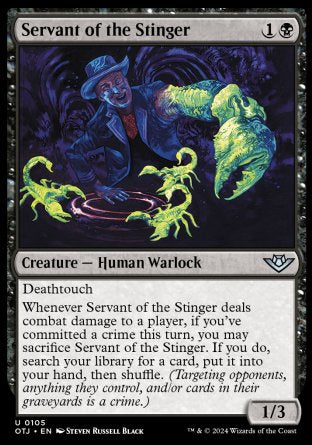 (105) Magic The Gathering Outlaws of Thunder Junction Single: Servant of the Stinger  Holo Uncommon