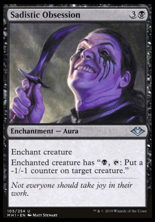 (105/254) Magic The Gathering Modern Horizons Single: Sadistic Obsession  Uncommon