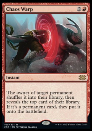 (105) Magic The Gathering Double Masters 2022 Single: Chaos Warp Holo Rare