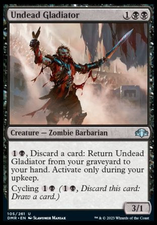 (105) Magic The Gathering Dominaria Remastered Single: Undead Gladiator  Uncommon