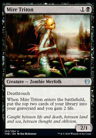(105/254) Magic The Gathering Theros Beyond Death Single: Mire Triton Holo Uncommon
