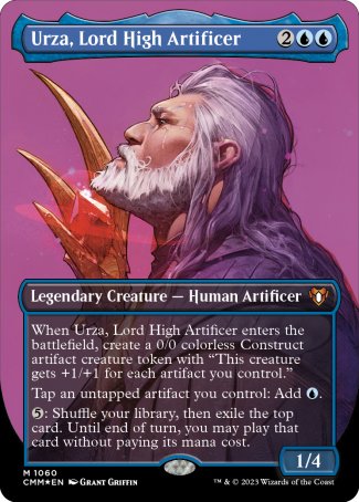 (1060) Magic The Gathering Commander Masters: Extras Single: Urza, Lord High Artificer (V.3) Holo Mythic