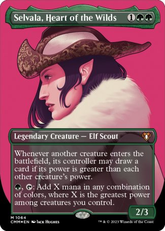 (1064) Magic The Gathering Commander Masters: Extras Single: Selvala, Heart of the Wilds (V.3) Holo Mythic