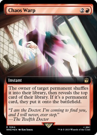 (1064) Magic The Gathering Universes Beyond: Doctor Who: Extras Single: Chaos Warp (V.3) Holo Rare