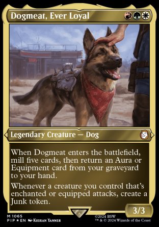 (1065) Magic The Gathering Universes Beyond: Fallout: Extras Single: Dogmeat, Ever Loyal (V.1)  Holo Mythic
