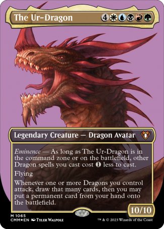 (1065) Magic The Gathering Commander Masters: Extras Single: The Ur-Dragon (V.3)  Mythic