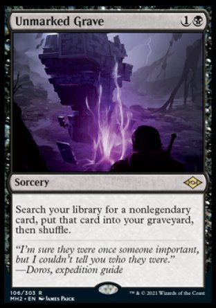 (106) Magic The Gathering Modern Horizons 2 Single: Unmarked Grave Holo Rare