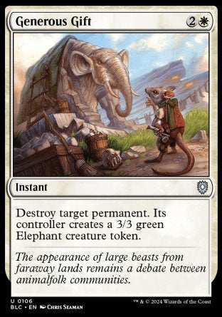 (106) Magic The Gathering Commander: Bloomburrow Single: Generous Gift  Uncommon