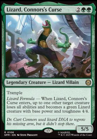 (106) Magic The Gathering Magic: The Gathering | Marvel's Spider-Man Single: Lizard, Connors's Curse  Rare